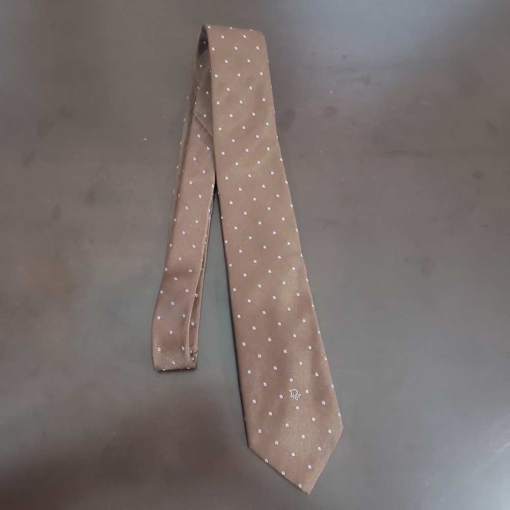 Christian Dior polyester/silk tie